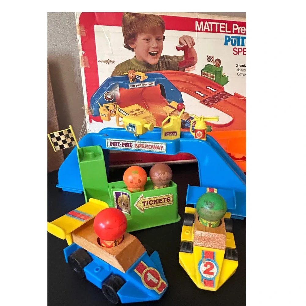 Vintage 1974 Mattel Preschool Putt-Putt Speedway Race Track Set Complete